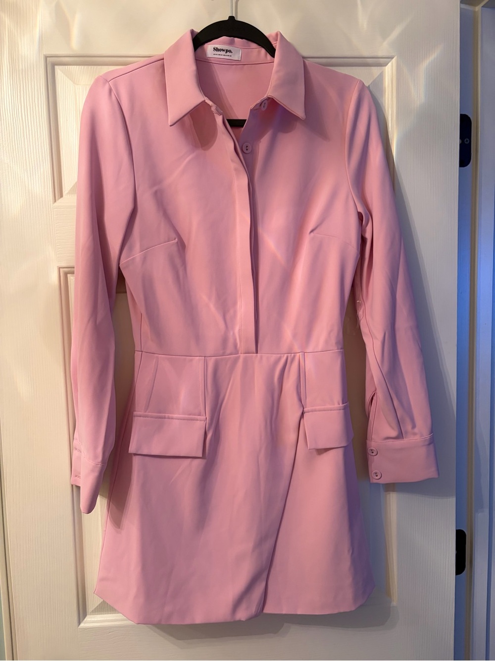 Showpo Pink Long Sleeve Mini Dress
